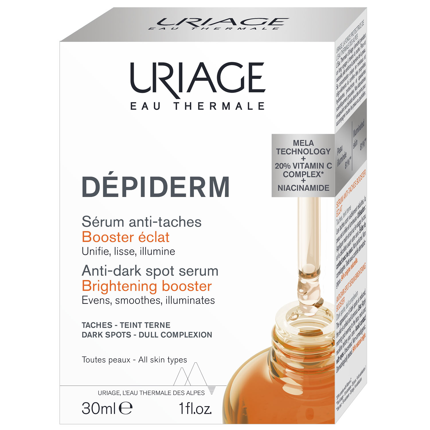 Урьяж Сыворотка-бустер против пигментных пятен, придающая сияние, 30 мл (Uriage, Depiderm) фото 2