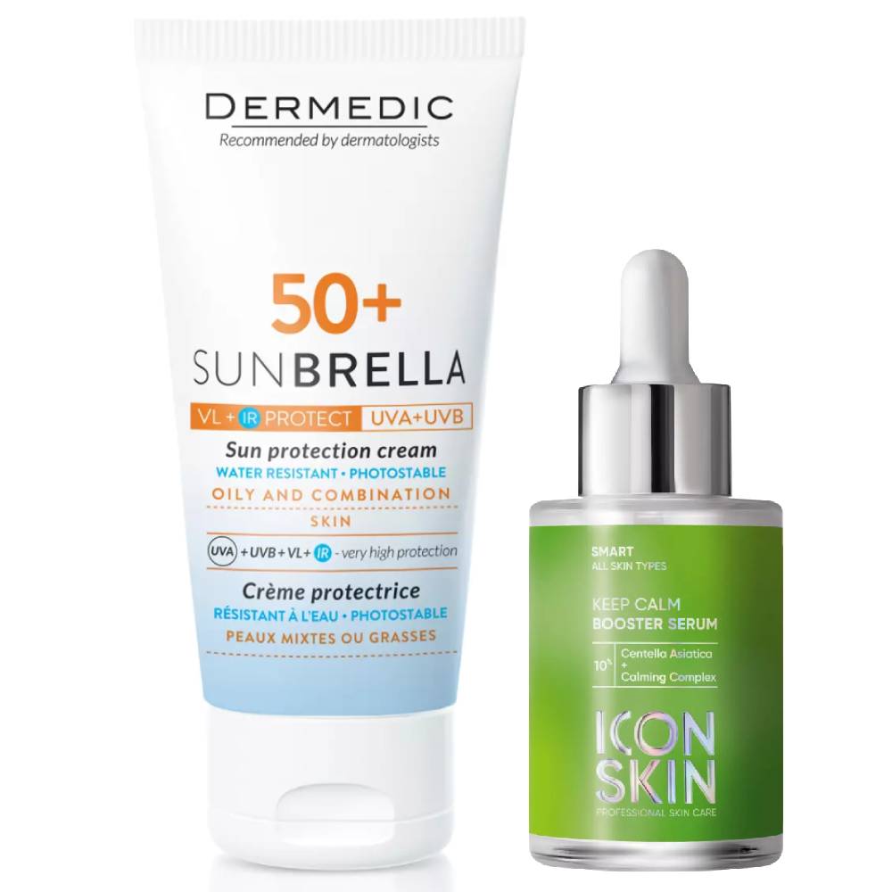  Набор для жирной кожи: солнцезащитный крем SPF50+ 50 мл + успокаивающая сыворотка 30 мл (Beauty сеты, Для лица) фото 0