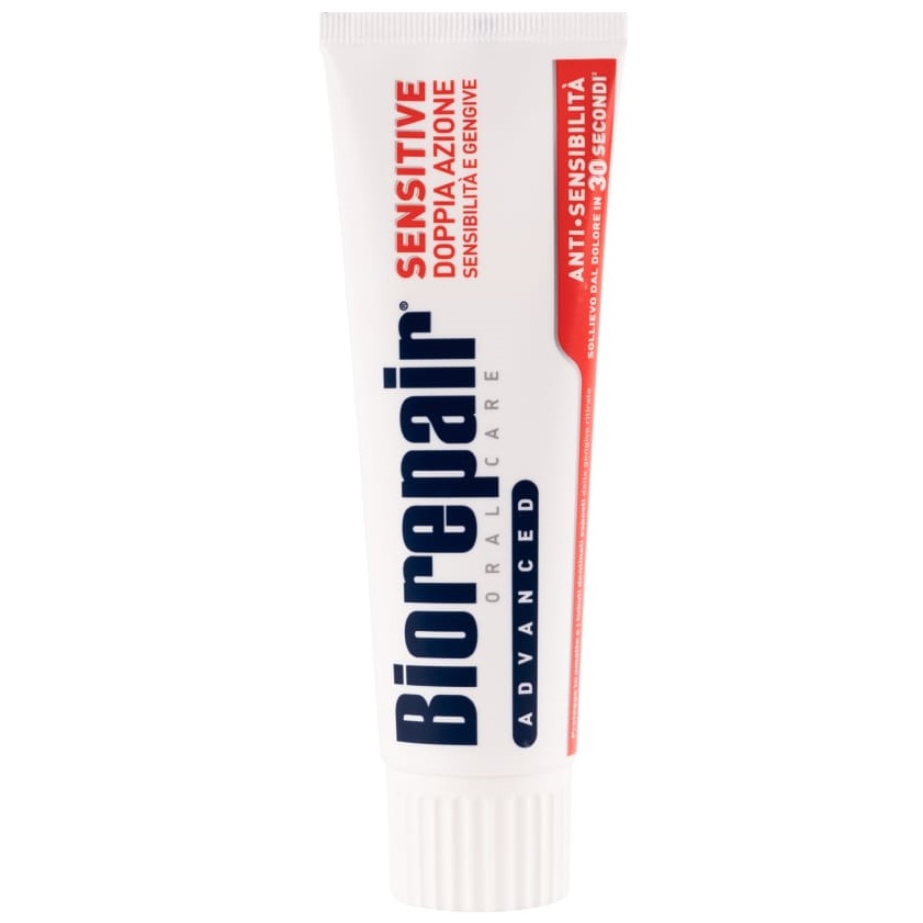 Биорепейр Зубная паста для чувствительных зубов Sensitive Double Action RDA 14,7, 75 мл (Biorepair, Чувствительные зубы) фото 1