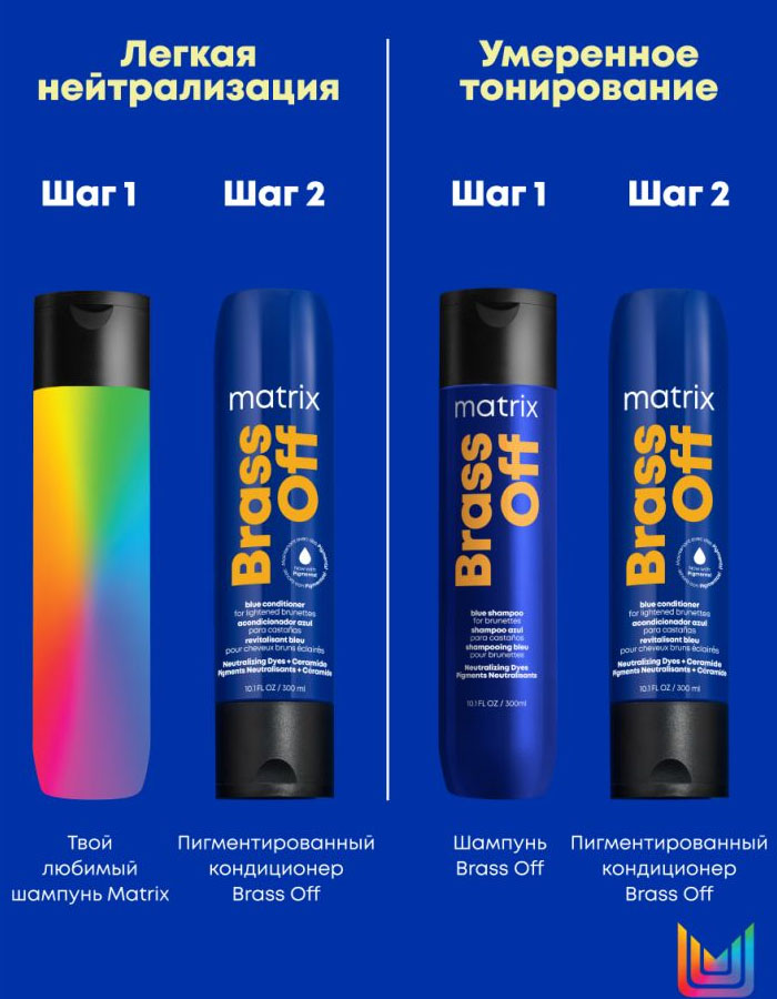 Матрикс Синий оттеночный кондиционер для нейтрализации темного блонда, 300 мл (Matrix, Brass Off) фото 7