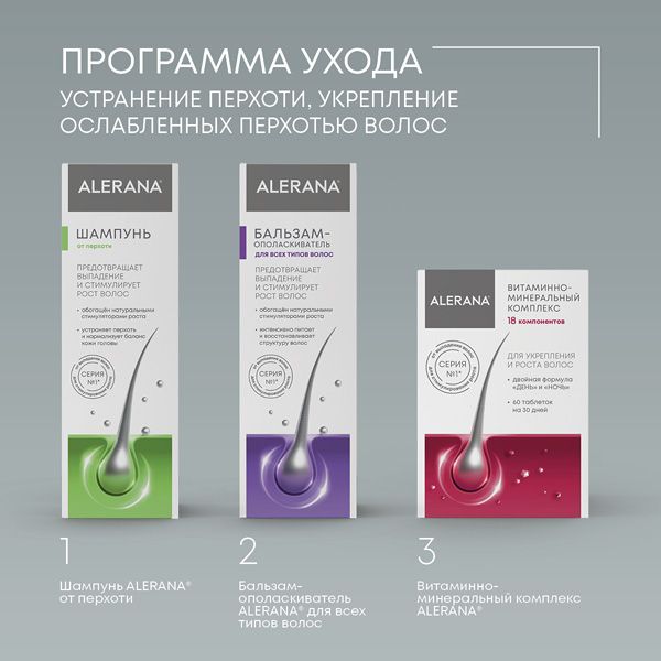 Алерана Шампунь против перхоти 250 мл (Alerana, Укрепление волос) фото 5