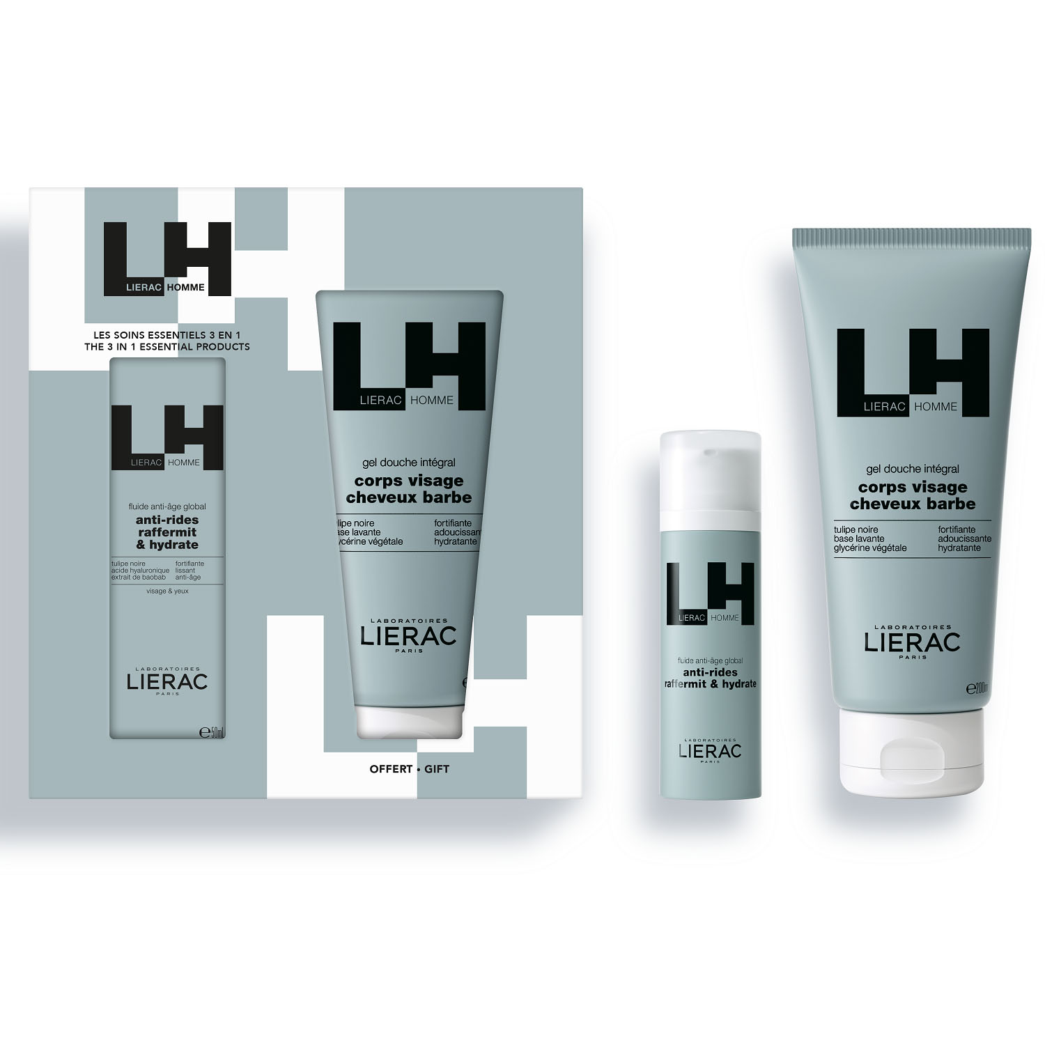 Лиерак Подарочный набор: крем-флюид 50 мл + гель для душа 200 мл (Lierac, Lierac Homme) фото 0