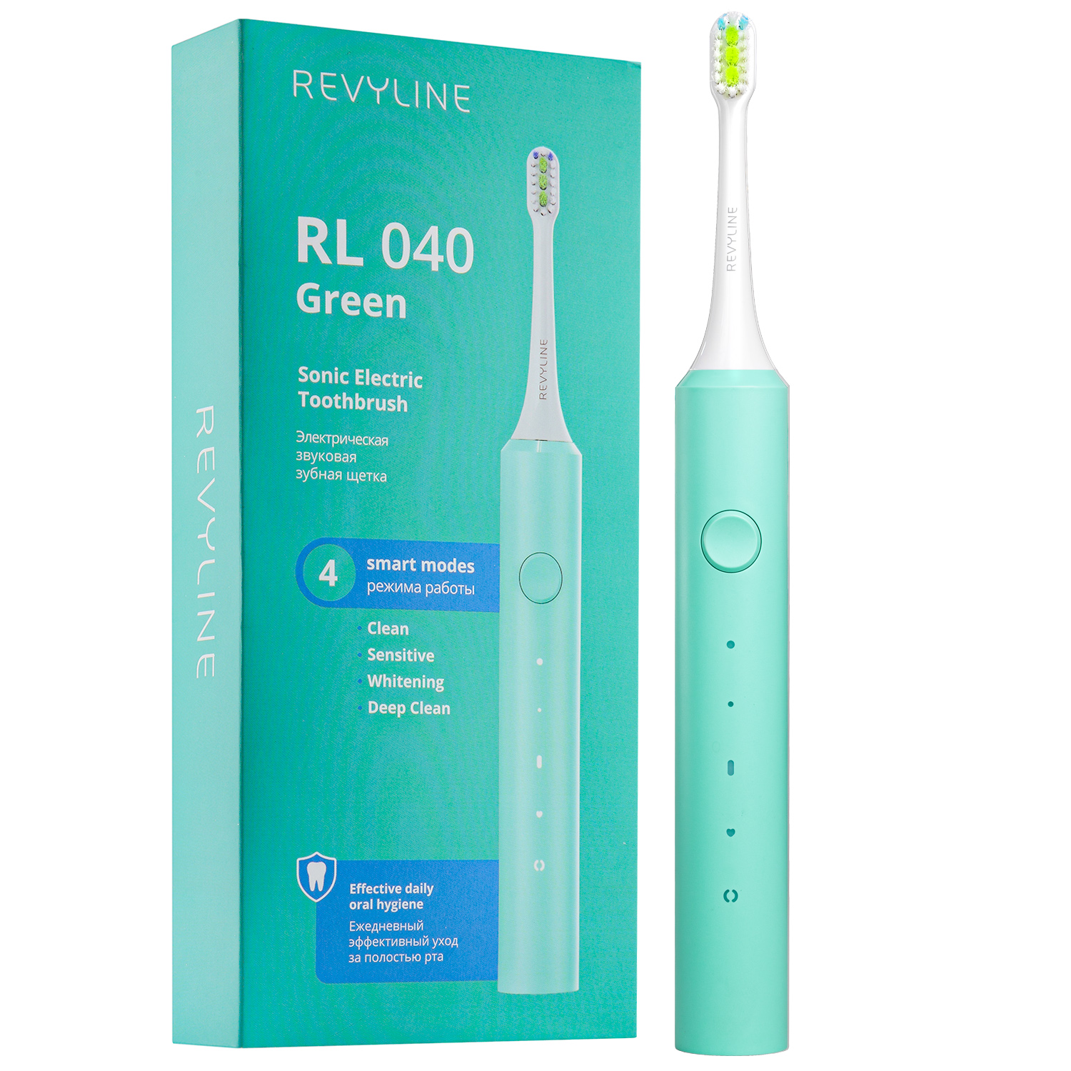 Электрическая звуковая зубная щетка RL 040, зеленая (REVYLINE, Электрические зубные щетки) фото 0