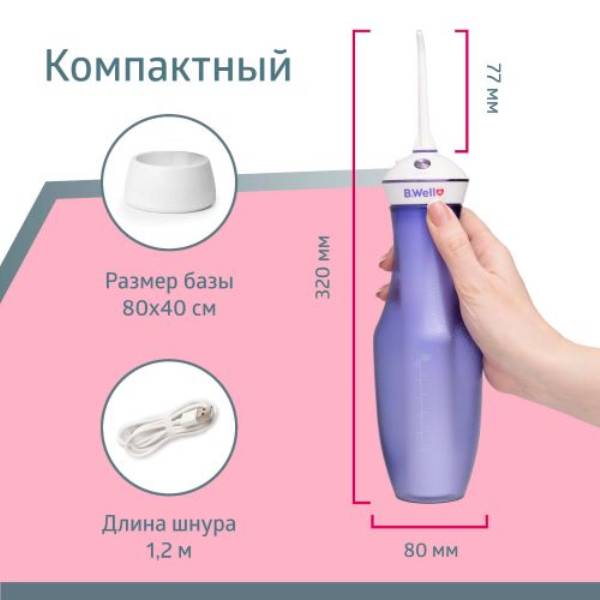 Би Велл Портативный ирригатор для полости рта TH-917 (B.Well, TECHNO) фото 13