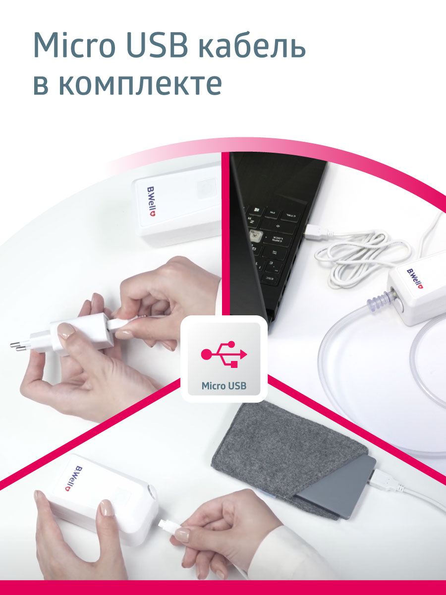 Би Велл Ингалятор медицинский с micro USB MED-120 (B.Well, MED) фото 9