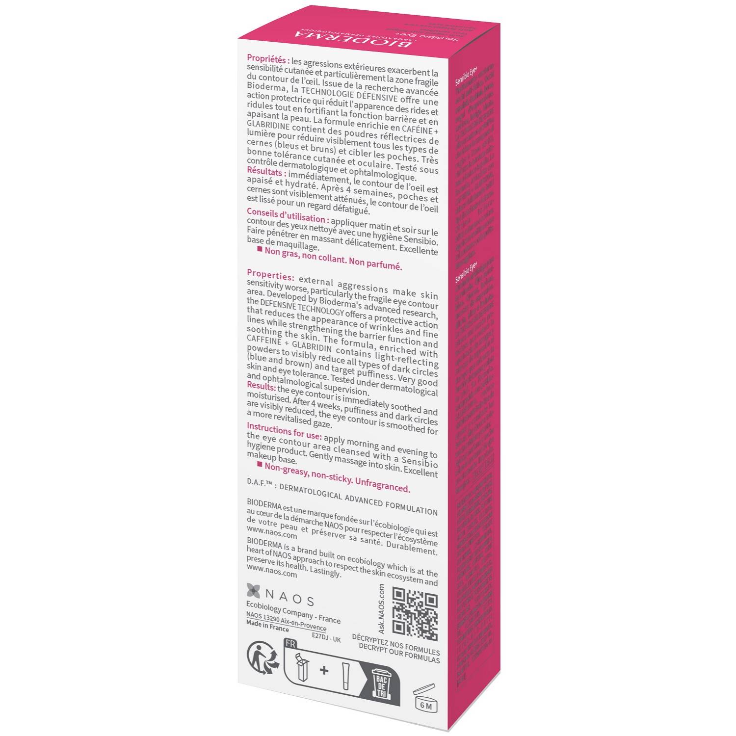 Биодерма Увлажняющий гель для контура глаз Eye+ против темных кругов, морщин и отеков, 15 мл (Bioderma, Sensibio) фото 4