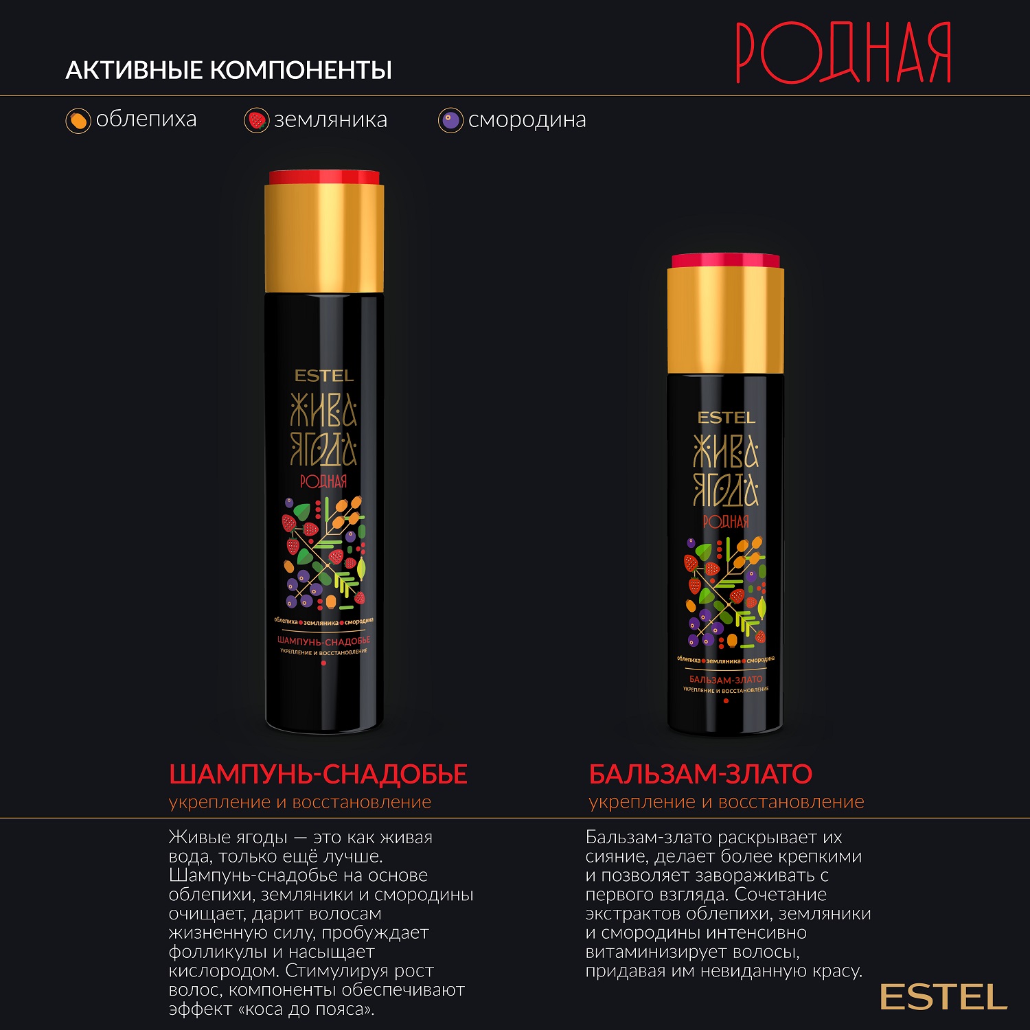 Эстель Бальзам-злато для волос Жива Ягода родная, 250 мл (Estel, Жива Ягода) фото 2