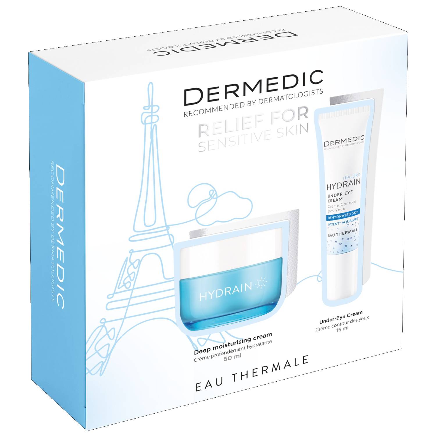 Дермедик Набор для интенсивного увлажнения: дневной крем SPF15 50 мл + крем для век 15 мл (Dermedic, Hydrain) фото 1
