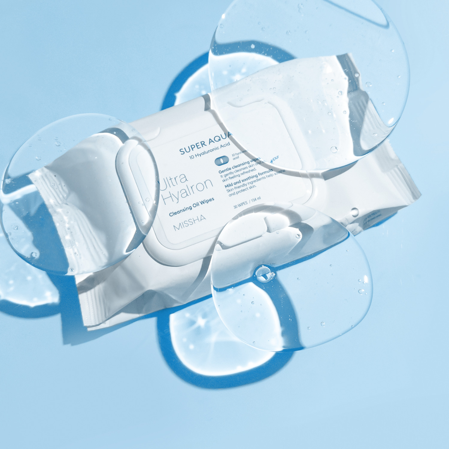 Миша Салфетки для умывания и снятия макияжа Ultra Hyalron с маслами и гиалуроновой кислотой, 30 шт (Missha, Super Aqua) фото 6