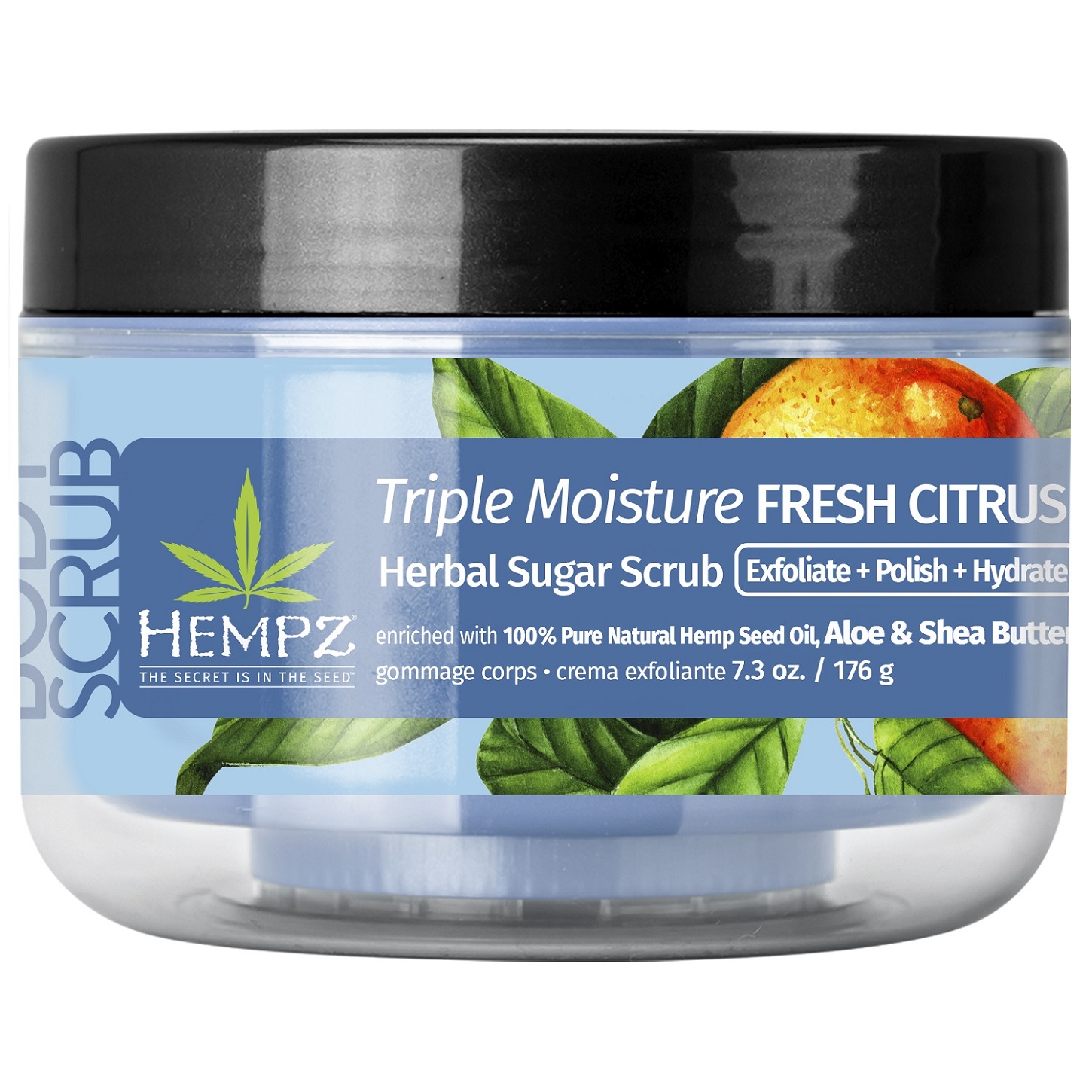 Хемпз Скраб сахарный для тела Triple Moisture Fresh Citrus, 176 г (Hempz, Тройное увлажнение) фото 0