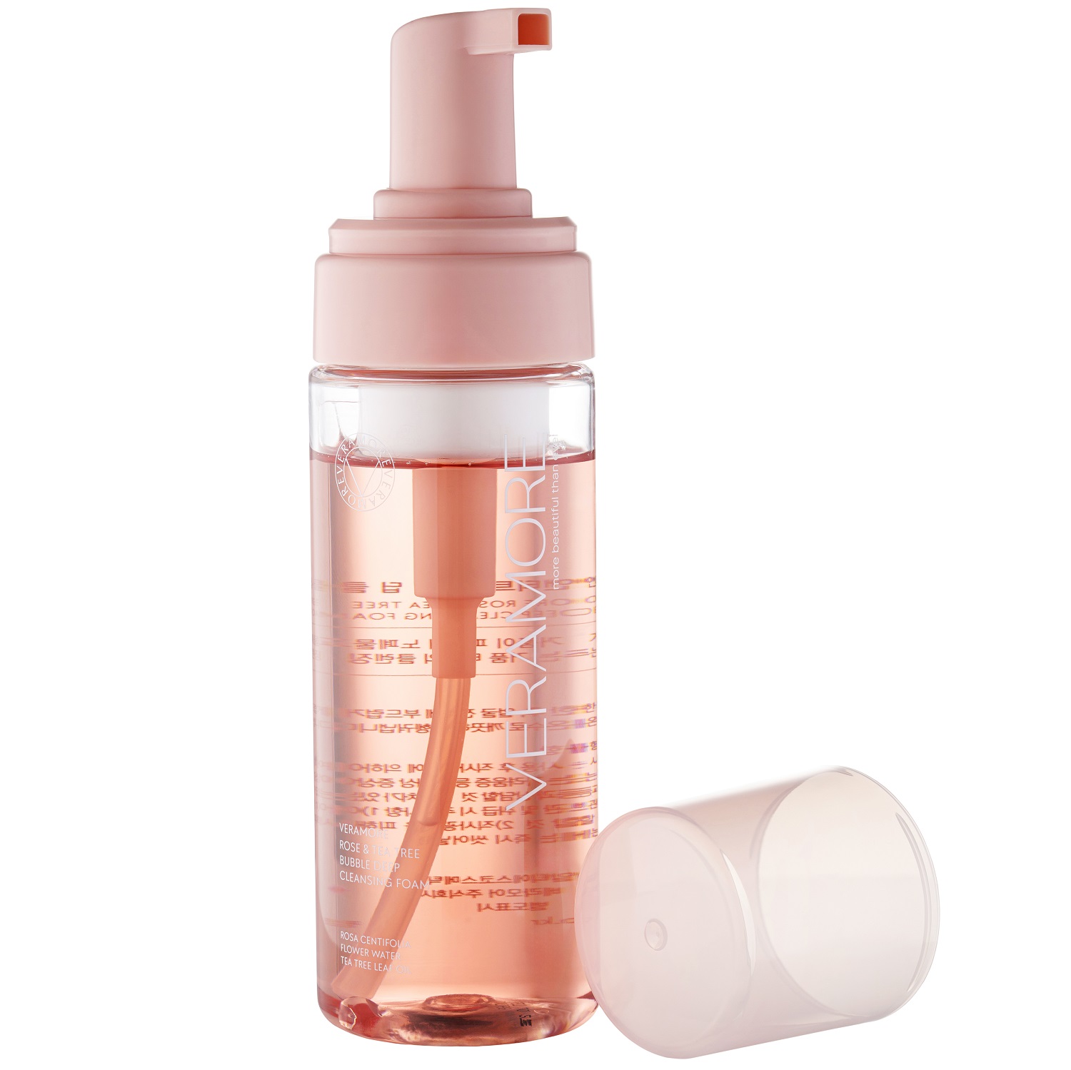Вераморе Очищающая пенка для лица Rose & Tea Tree Bubble Deep cо спикулами, маслом чайного дерева и гидролатом розы, 150 мл (Veramore, ) фото 1