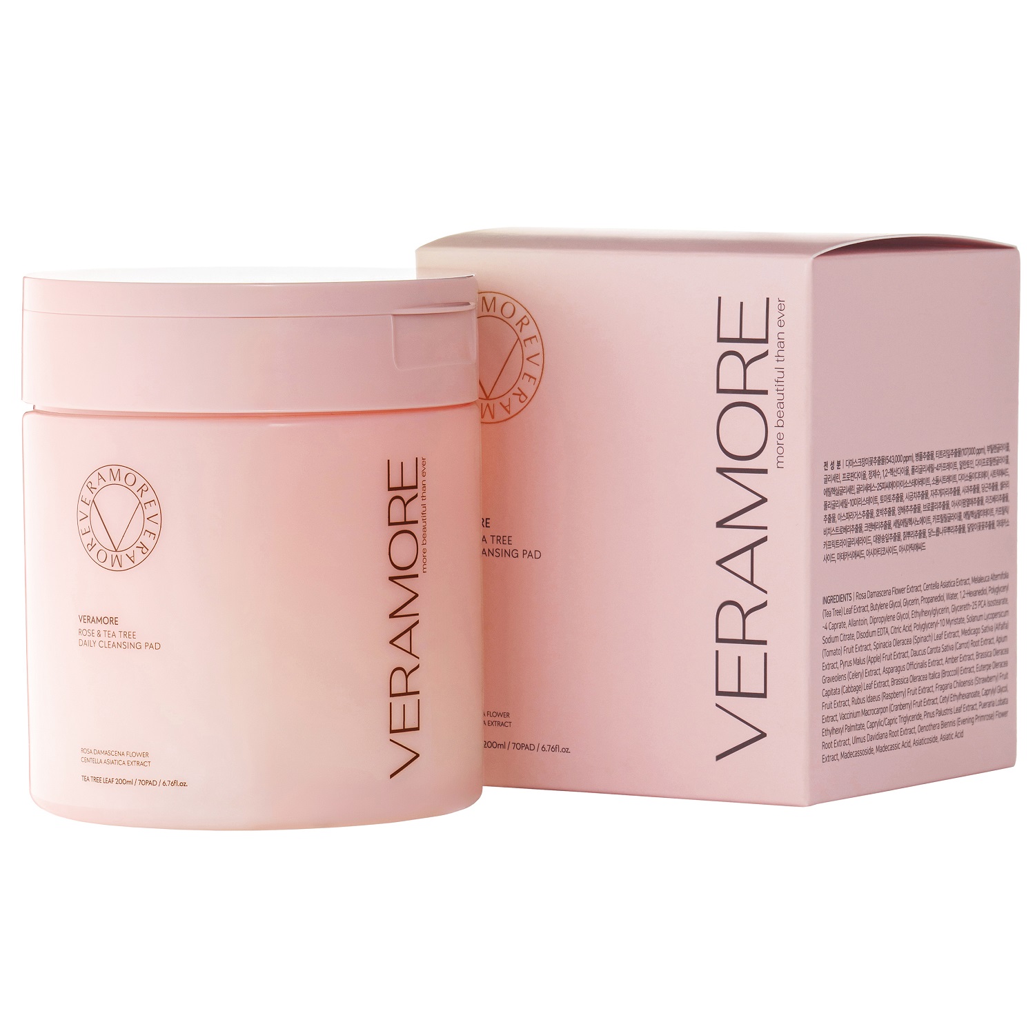 Вераморе Очищающие диски с экстрактом чайного дерева и дамасской розы для лица, 70 шт (Veramore, ) фото 1