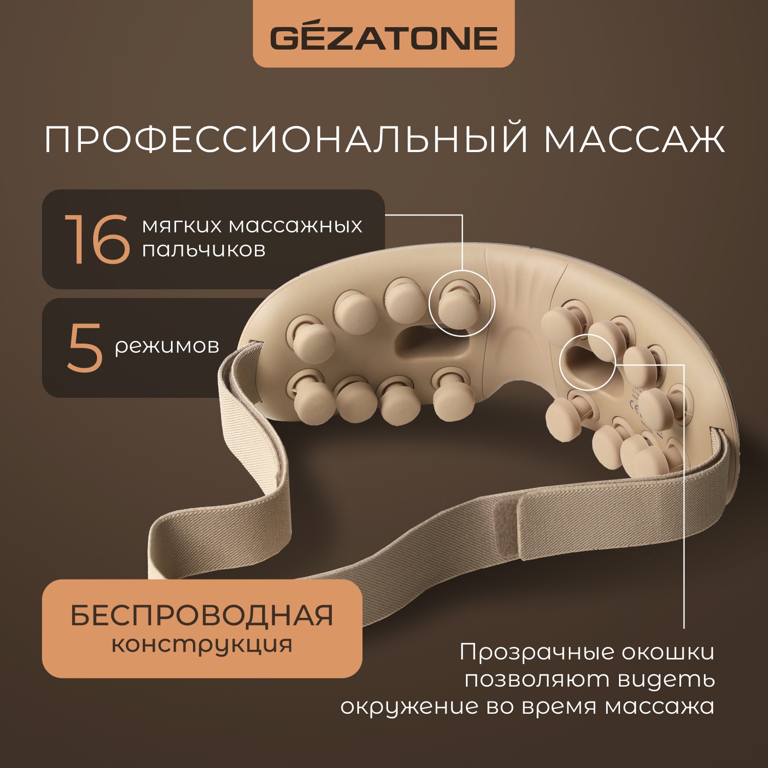 Жезатон Массажер-очки для глаз ISee410 3D Relax (Gezatone, Массажеры для глаз) фото 2