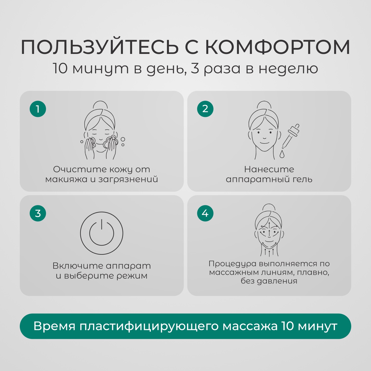 Жезатон Роликовый массажер миостимулятор для лица Biolift m101 (Gezatone, Массажеры для лица) фото 8