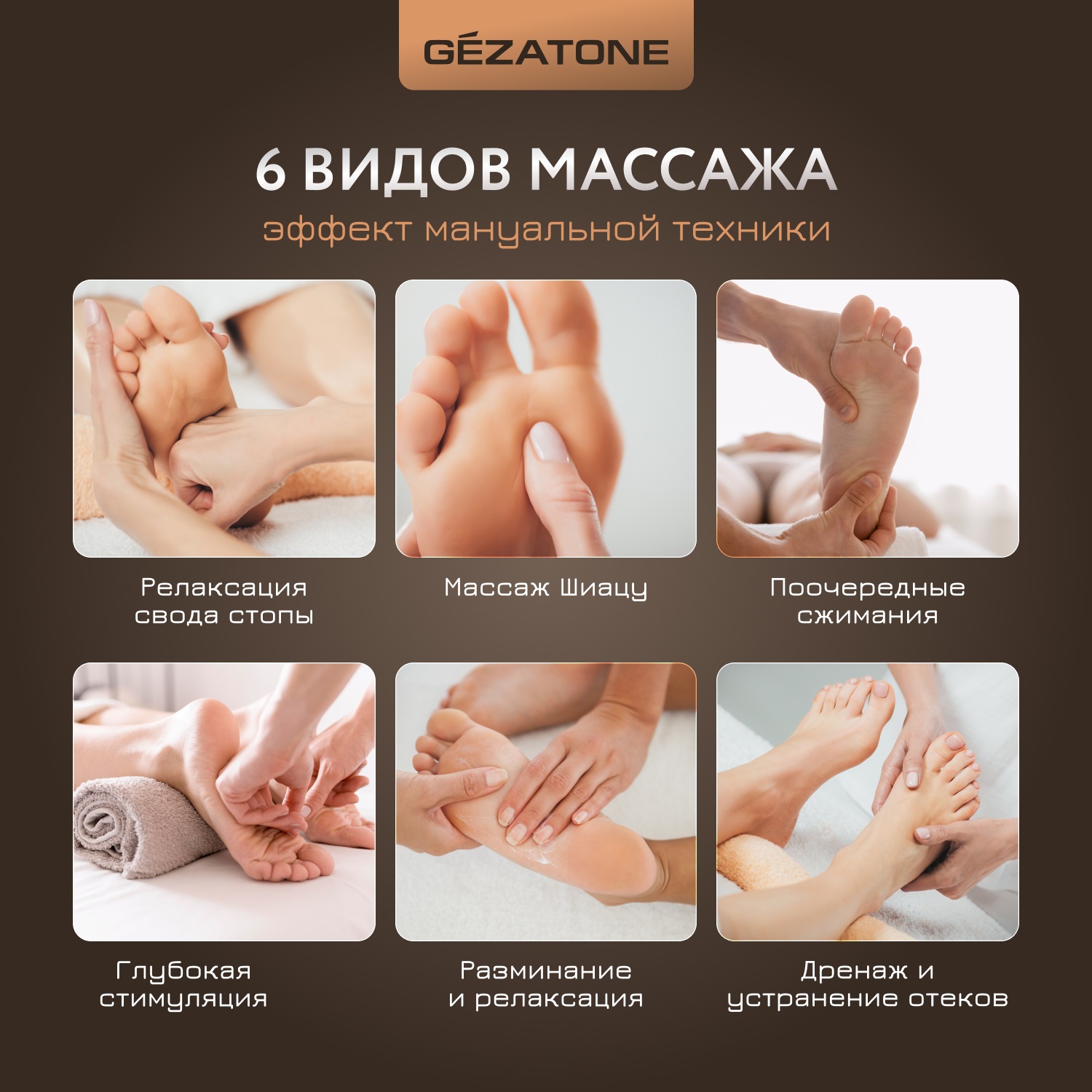 Жезатон Массажер для ног Massage Magic Graphite AMG714 (Gezatone, Массажеры для тела) фото 4