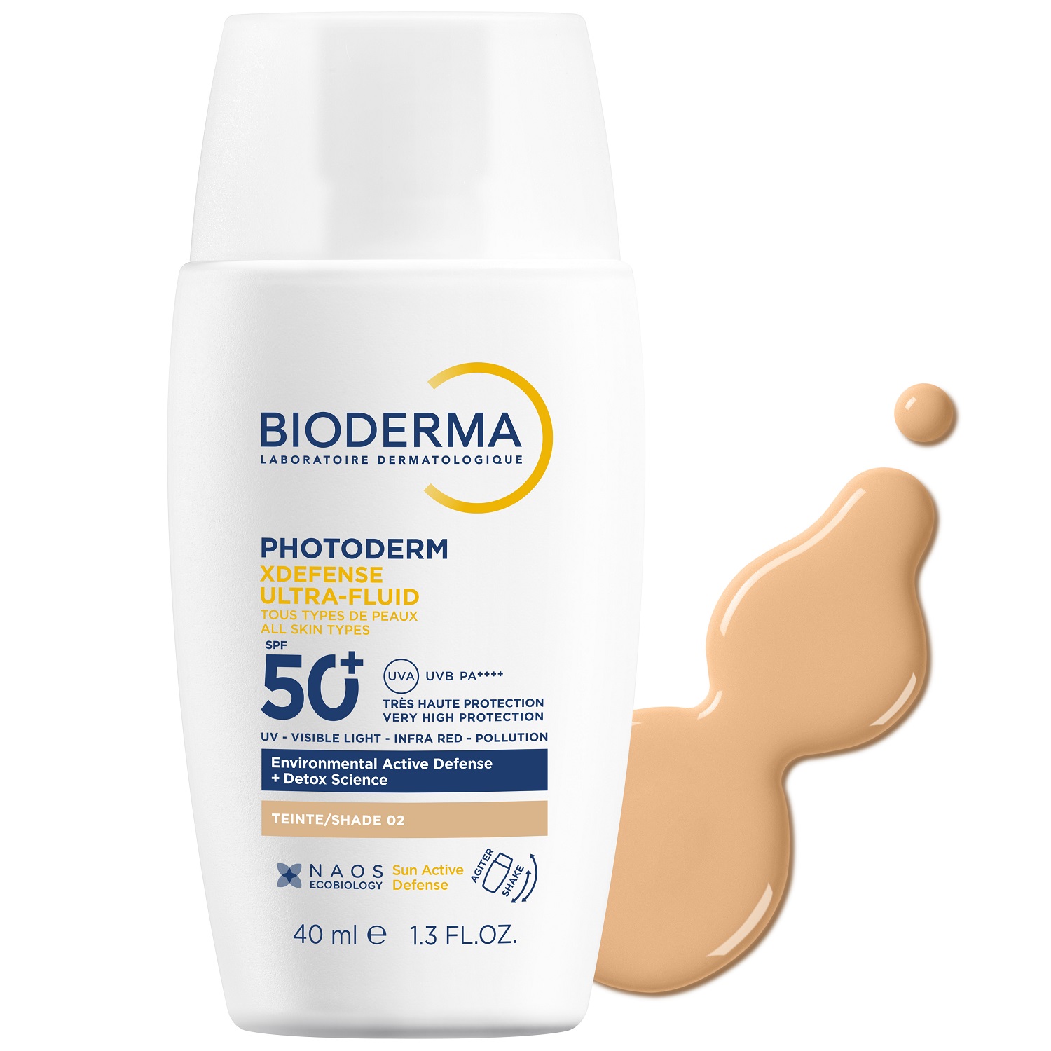 Биодерма Солнцезащитный флюид для всех типов кожи Xdefense SPF50+ светлый оттенок, 40 мл (Bioderma, Photoderm) фото 0