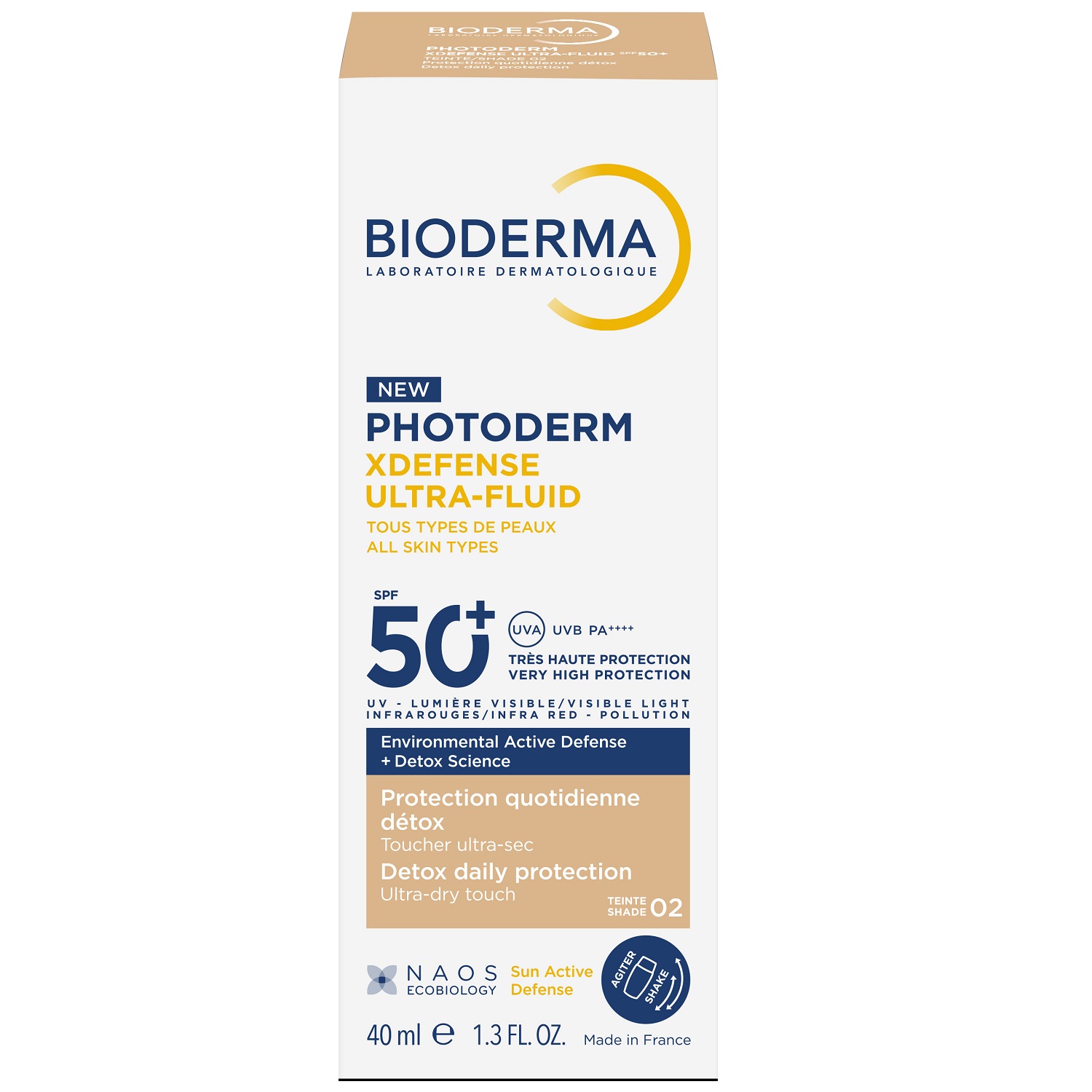 Bioderma Солнцезащитный флюид для всех типов кожи Xdefense SPF50 светлый оттенок, 40 мл. фото