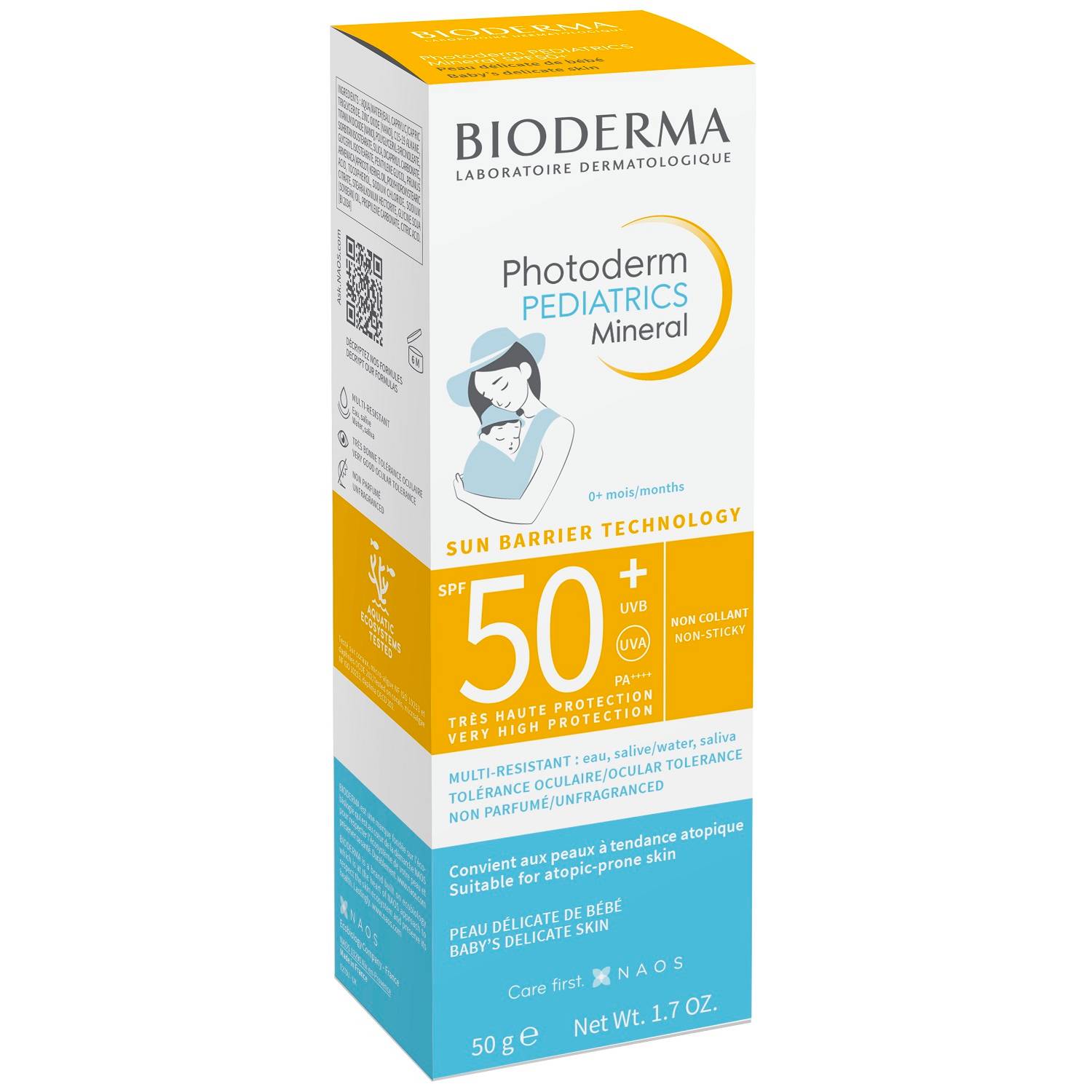 Биодерма Солнцезащитный детский крем для лица и тела  Pediatrics Mineral SPF50+, 50 мл (Bioderma, Photoderm) фото 1