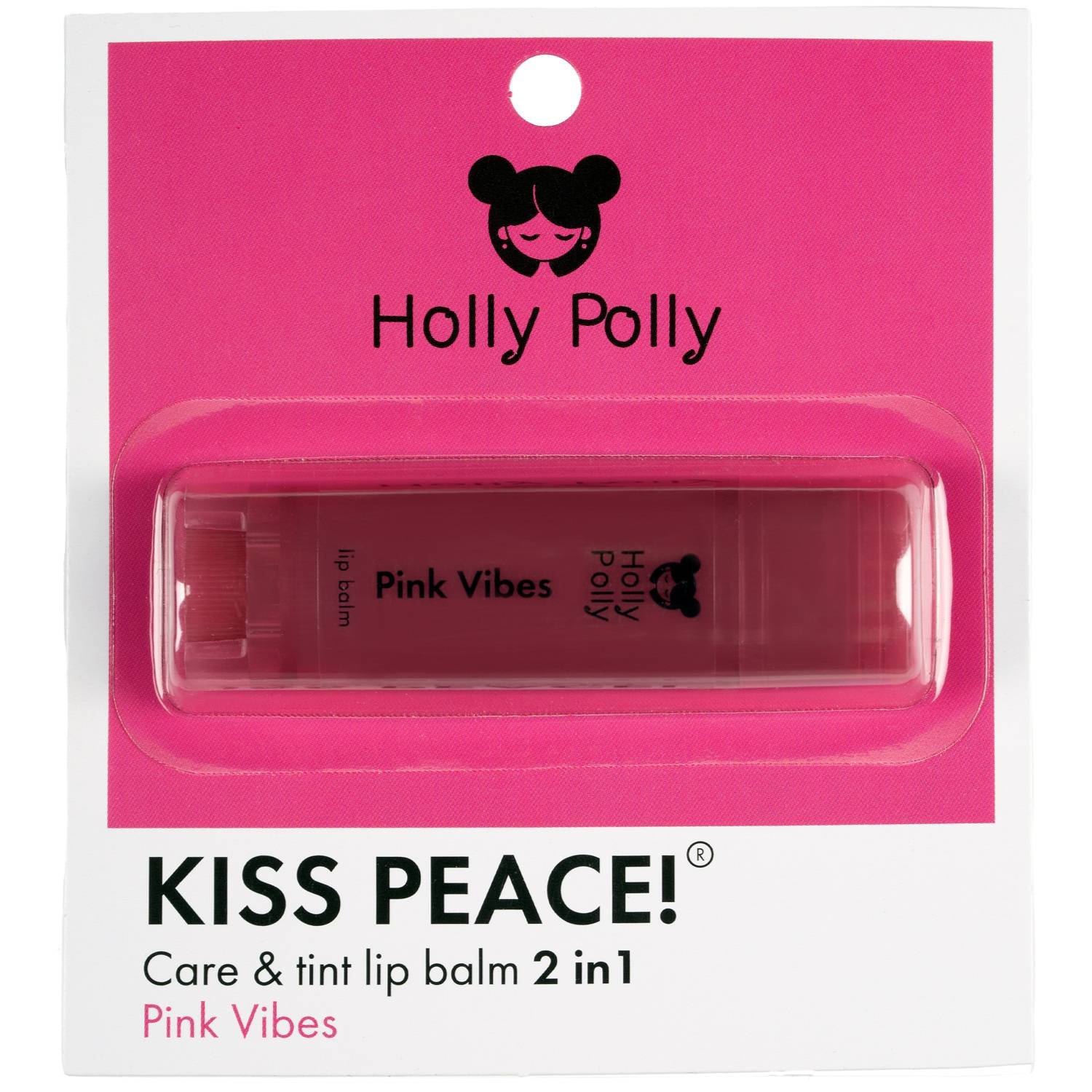 Холли Полли Оттеночный бальзам для губ Kiss Peace! Pink Vibes розово-малиновый, 4,9 г (Holly Polly, Care & Tint Lip) фото 0