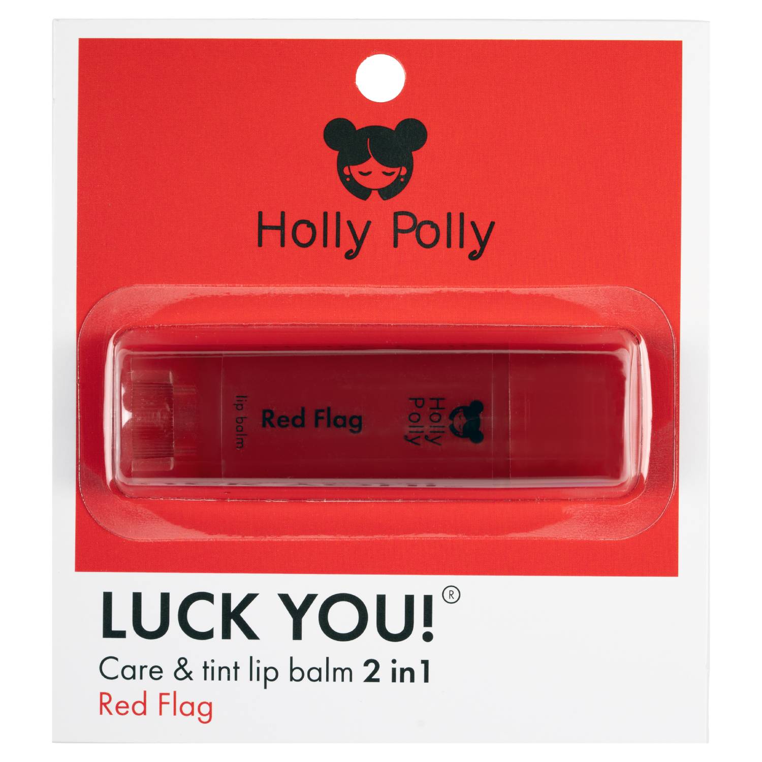 Холли Полли Оттеночный бальзам для губ Luck You! Red Flag красно-вишневый, 4,9 г (Holly Polly, Care & Tint Lip) фото 0