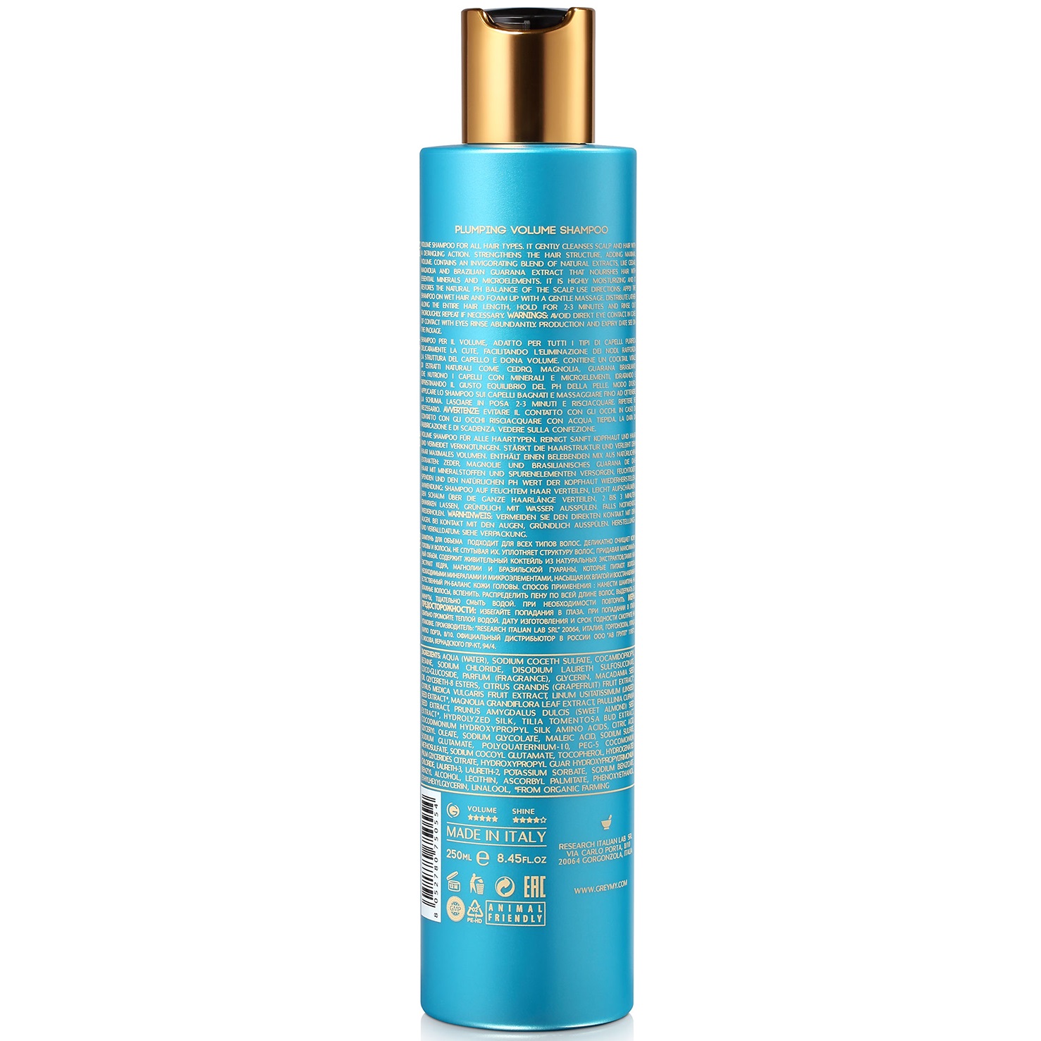 Грэми Уплотняющий шампунь для объема волос Plumping Volume, 250 мл (Greymy, Volume) фото 4