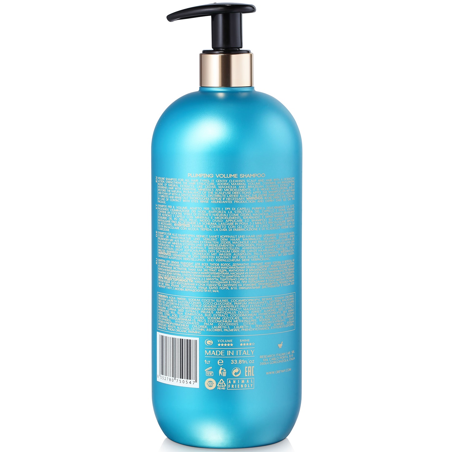 Грэми Уплотняющий шампунь для объема волос Plumping Volume, 1000 мл (Greymy, Volume) фото 2