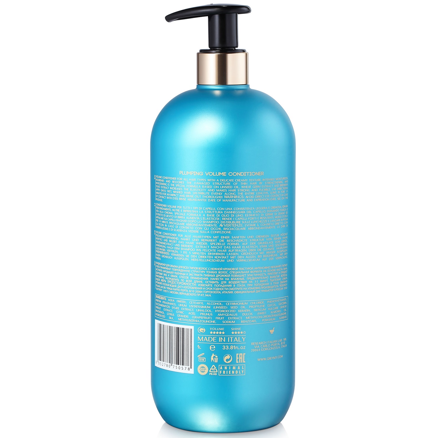 Грэми Уплотняющий кондиционер для объема волос Plumping Volume, 1000 мл (Greymy, Volume) фото 2