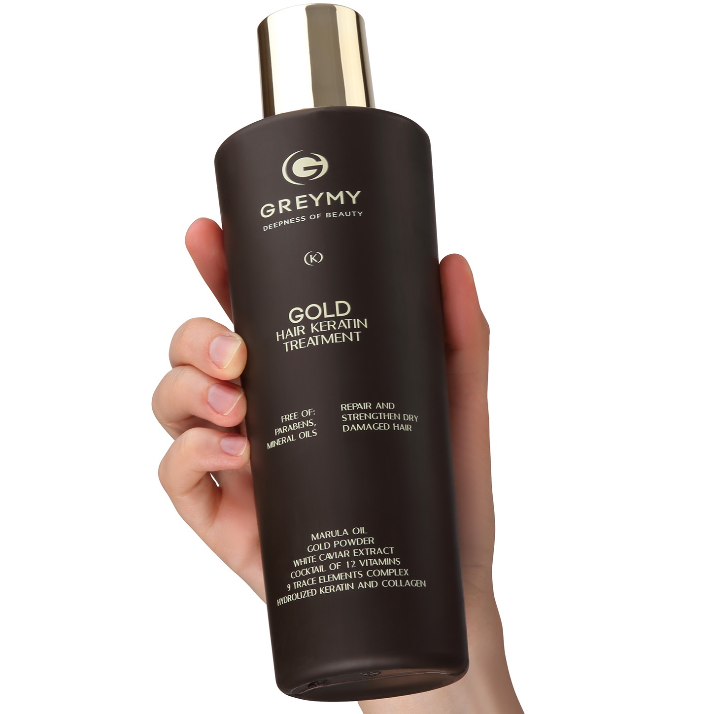 Грэми Кератиновый крем с частицами золота для выпрямления волос Gold, 500 мл (Greymy, Shine) фото 1