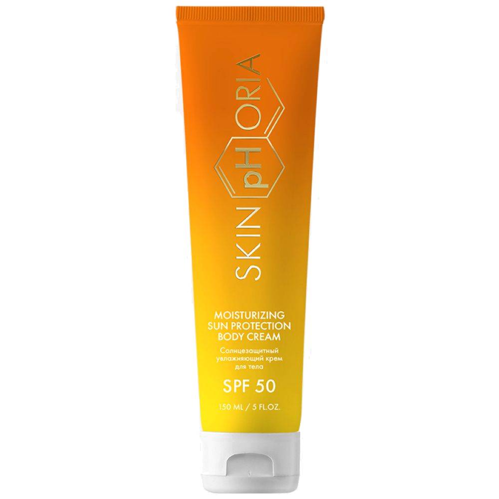 Скинфория Солнцезащитный увлажняющий крем для тела SPF50 Moisturizing Sun Protection Body Cream, 150 мл (SkinpHoria, Sun) фото 0