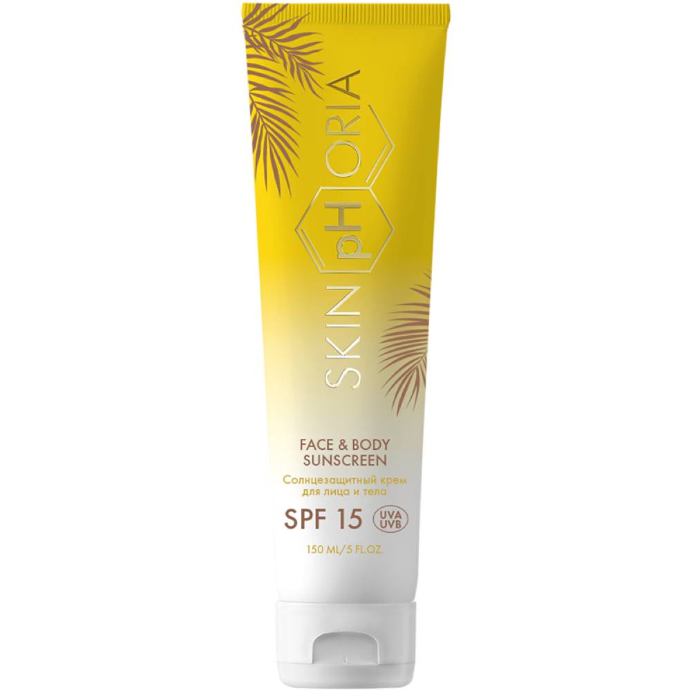 Скинфория Солнцезащитный крем для лица и тела SPF15 Face & Body Sunscreen 150 мл (SkinpHoria, Sun) фото 0