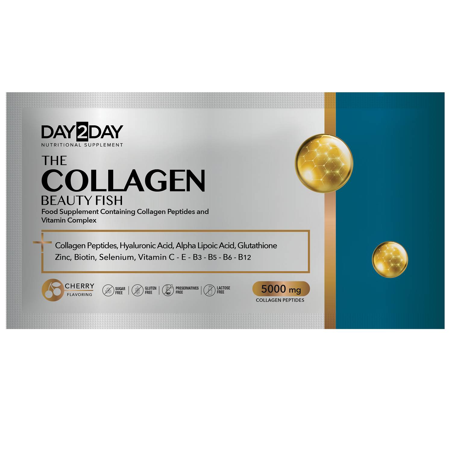 Дэй Ту Дэй Комплекс Collagen Beauty Fish 5000 мг со вкусом вишни, 30 саше (Day2Day, ) фото 2