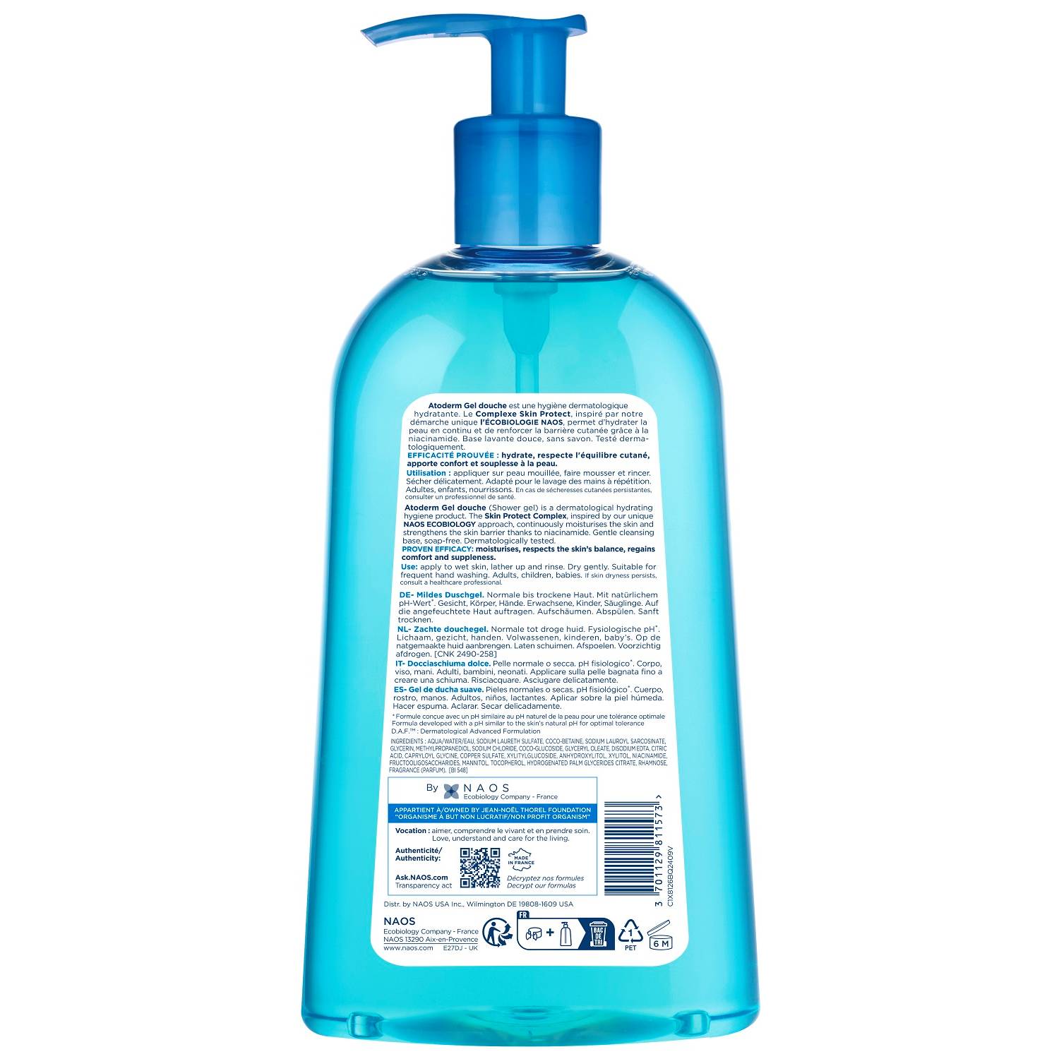 Биодерма Гель для душа для нормальной и сухой кожи, 500 мл (Bioderma, Atoderm) фото 1