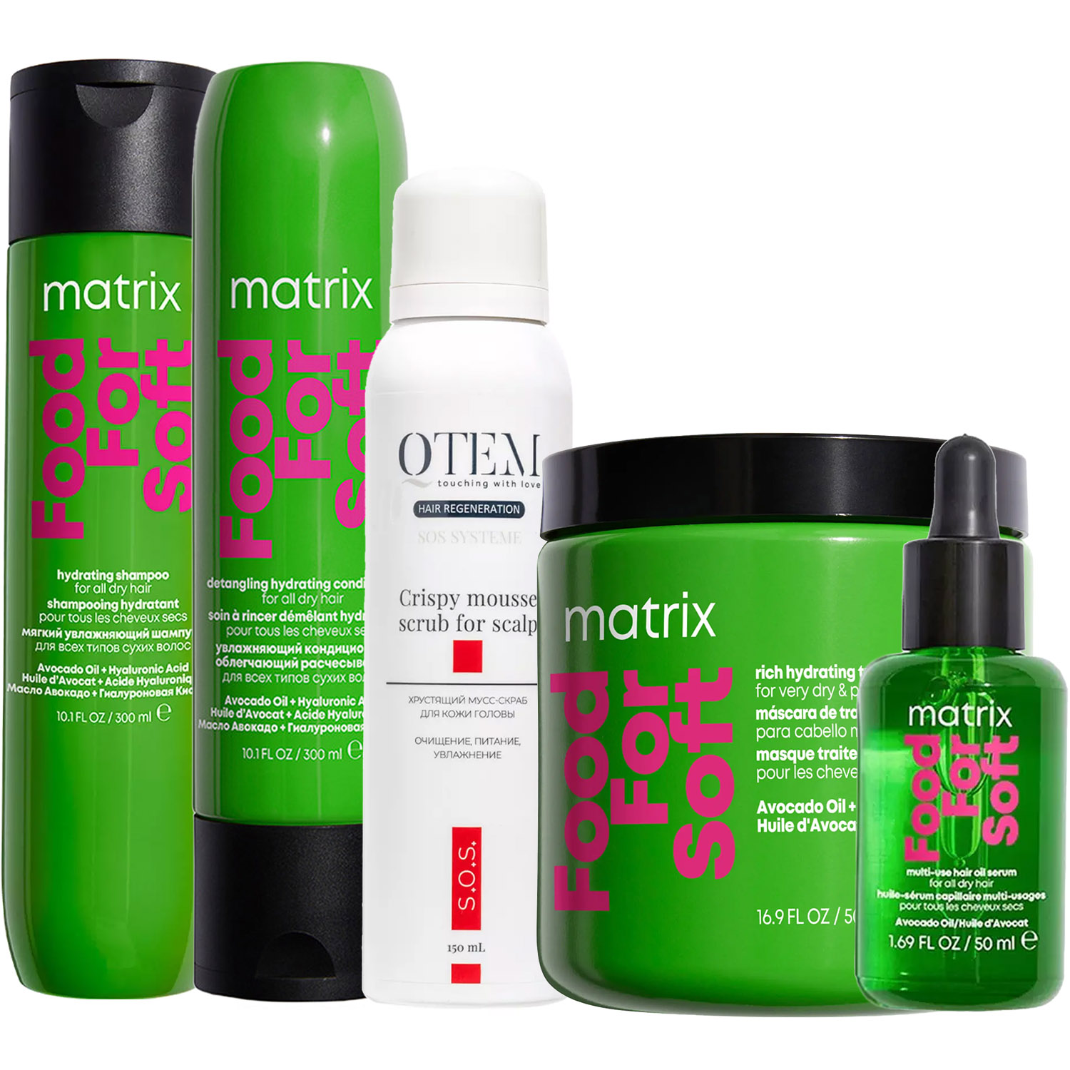  Программа ухода для сухих волос: шампунь 300 мл + кондиционер 300 мл + скраб 150 мл + маска 500 мл + сыворотка 50 мл (Beauty сеты, Для волос) фото 5