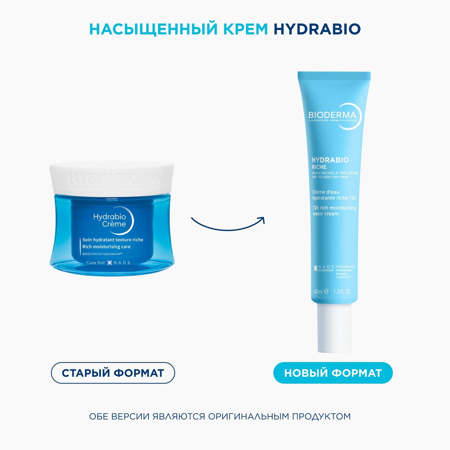 Биодерма Насыщенный увлажняющий крем для сухой кожи, 40 мл (Bioderma, Hydrabio) фото 2
