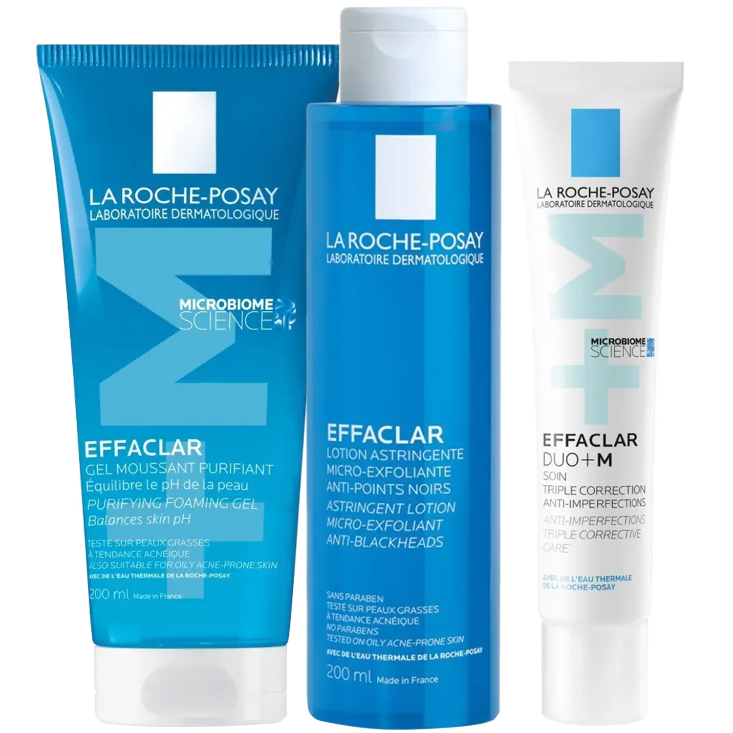 Ля Рош Позе Программа Effaclar очищение и основной уход: гель 200 мл + лосьон 200 мл + крем-гель 40 мл (La Roche-Posay, Effaclar) фото 2