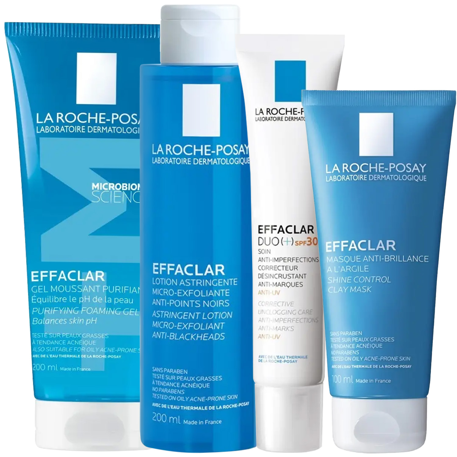 Ля Рош Позе Программа ухода Effaclar: гель 200 мл + лосьон 200 мл + крем-гель SPF30 40 мл + маска 100 мл (La Roche-Posay, Effaclar) фото 2