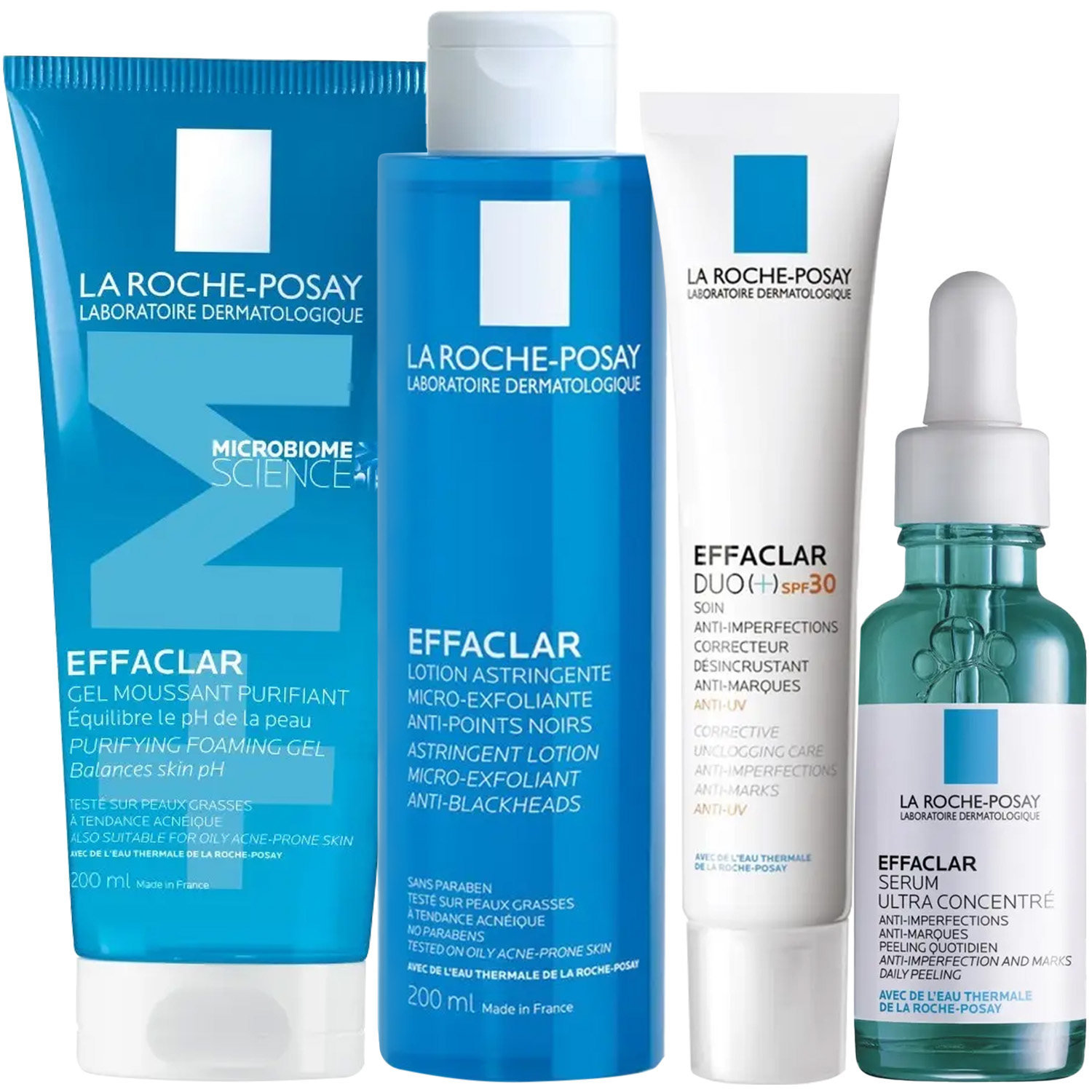 Ля Рош Позе Программа ухода Effaclar: гель 200 мл + лосьон 200 мл + крем-гель SPF30 40 мл + сыворотка 30 мл (La Roche-Posay, Effaclar) фото 2