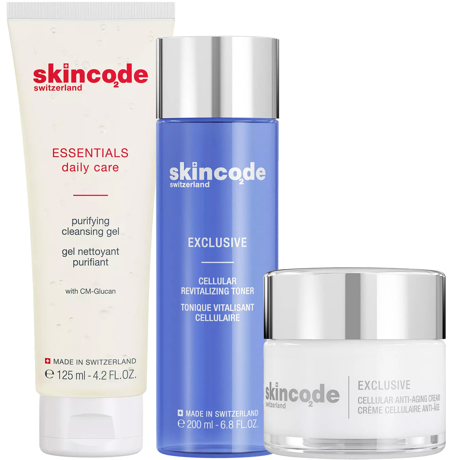 Скинкод Программа Exclusive очищение и основной уход: гель 125 мл + тоник 200 мл + крем 50 мл (Skincode, Exclusive) Скинкод Программа Exclusive очищение и основной уход: гель 125 мл + тоник 200 мл + крем 50 мл (Skincode, Exclusive) фото 2