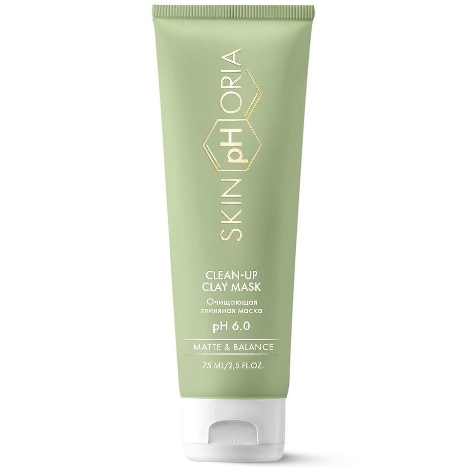 Скинфория Очищающая глиняная маска Сlean-Up Clay Mask для жирной и проблемной кожи лица, 75 мл (SkinpHoria, Matte & Balance) фото 0