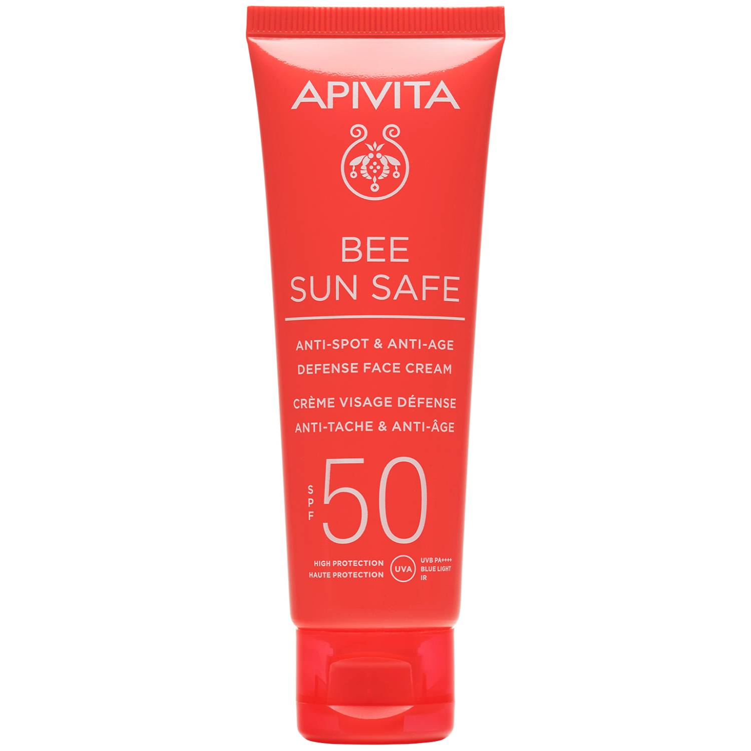 Апивита Солнцезащитный крем для лица против старения и пигментации SPF50 с морскими водорослями и прополисом, 50 мл (Apivita, Bee Sun Safe) фото 0
