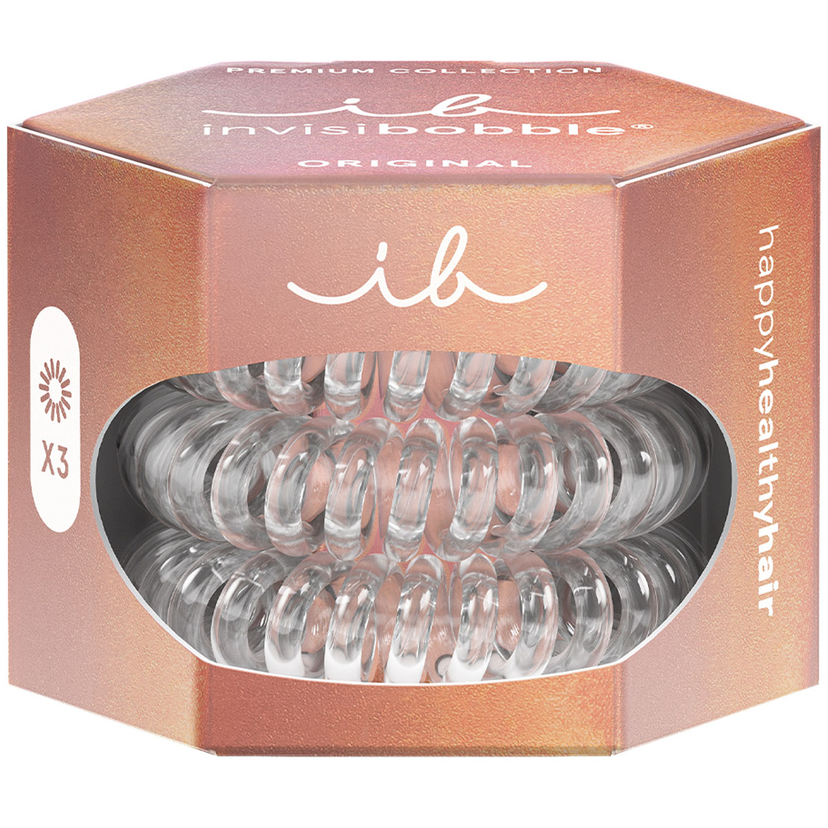 Инвизибабл Резинка-браслет для всех типов волос Premium Crystal Clear, 3 шт (Invisibobble, Original) фото 2