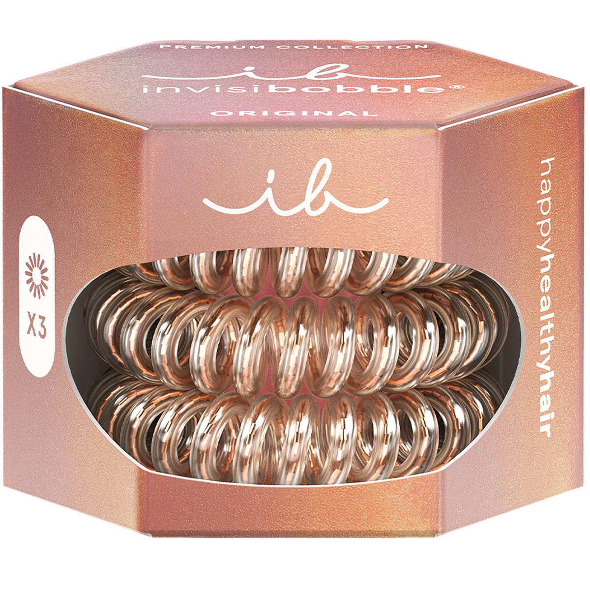 Инвизибабл Резинка-браслет для всех типов волос Premium Bronze Me Pretty, 3 шт (Invisibobble, Original) фото 2