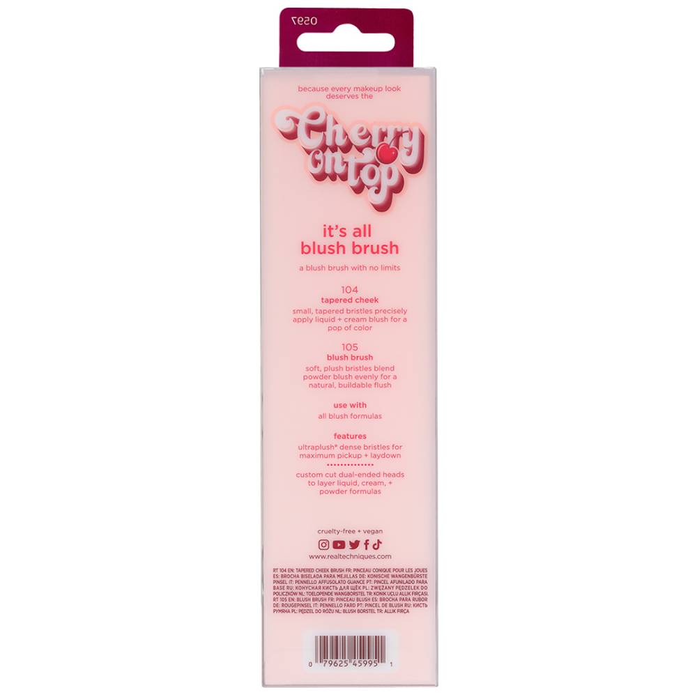 Реал Техникс Двусторонняя кисть для румян It's All Blush Brush (Real Techniques, Cherry on Top) фото 3
