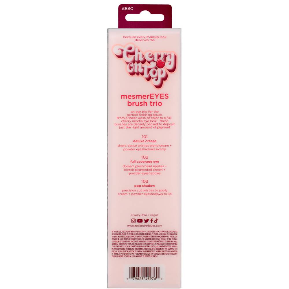 Реал Техникс Набор для макияжа глаз MesmerEYES Brush Trio, 3 кисти (Real Techniques, Cherry on Top) фото 3