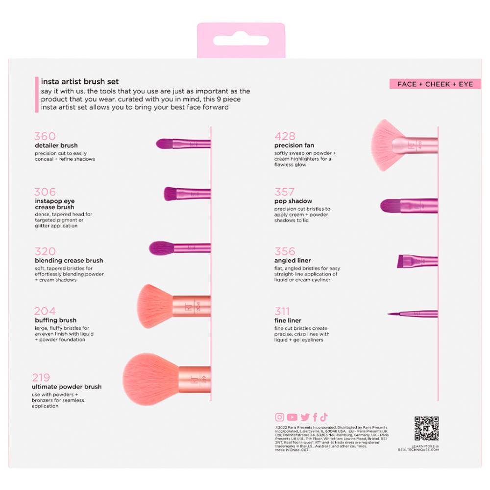 Реал Техникс Набор кистей для макияжа Insta Artist Brush Set, 9 кистей (Real Techniques, Set) фото 2