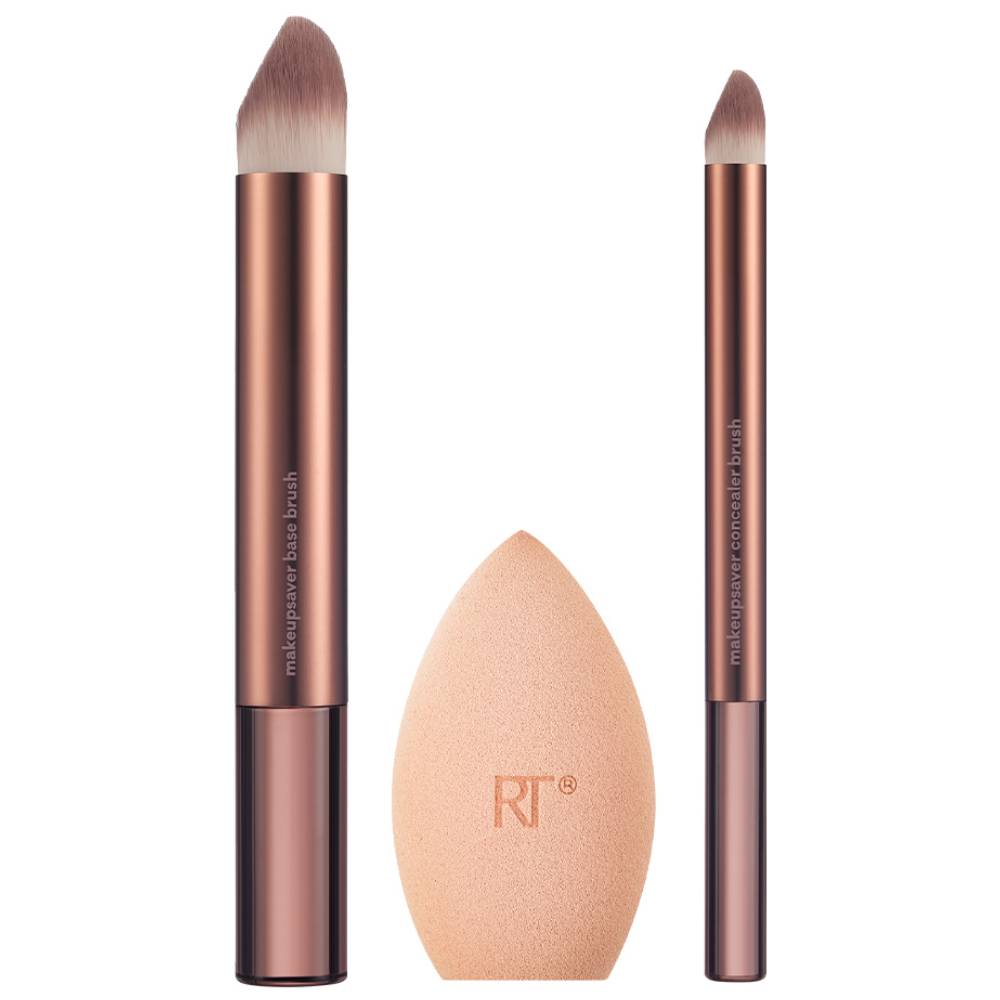Реал Техникс Набор кистей и спонж для макияжа Makeupsaver Sponge + Brush Trio (Real Techniques, Set) фото 2
