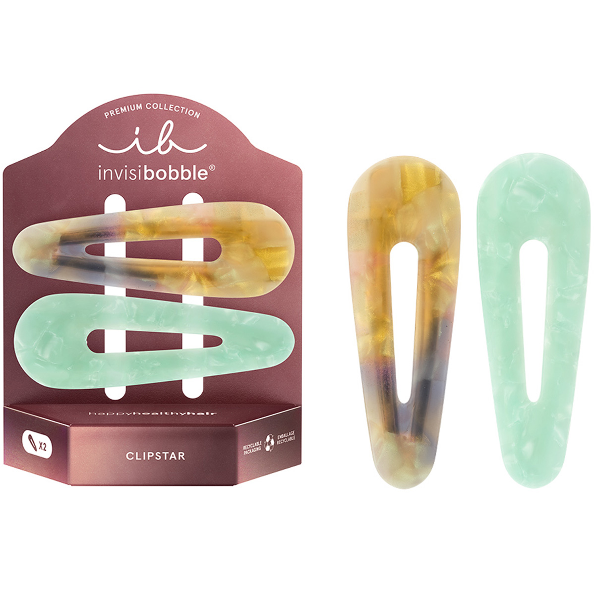 Инвизибабл Заколка для всех типов волос Premium Rainbow Carousel, 2 шт (Invisibobble, Clipstar) фото 0