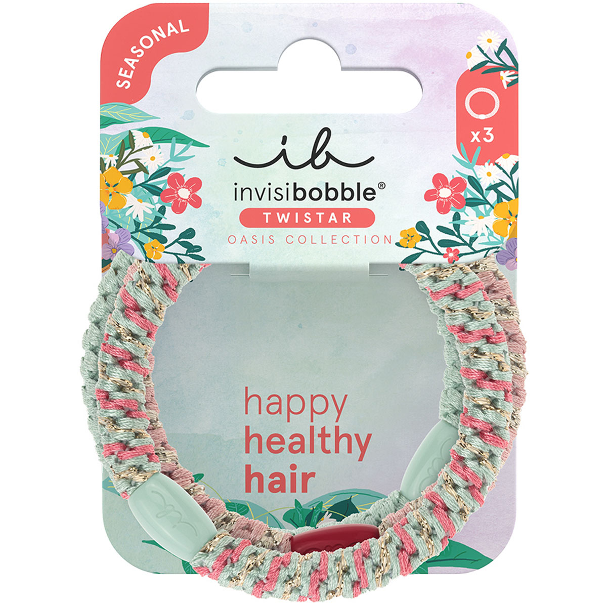 Инвизибабл Резинка для всех типов волос Twistar Oasis, 3 шт (Invisibobble, Hair Tie) фото 0