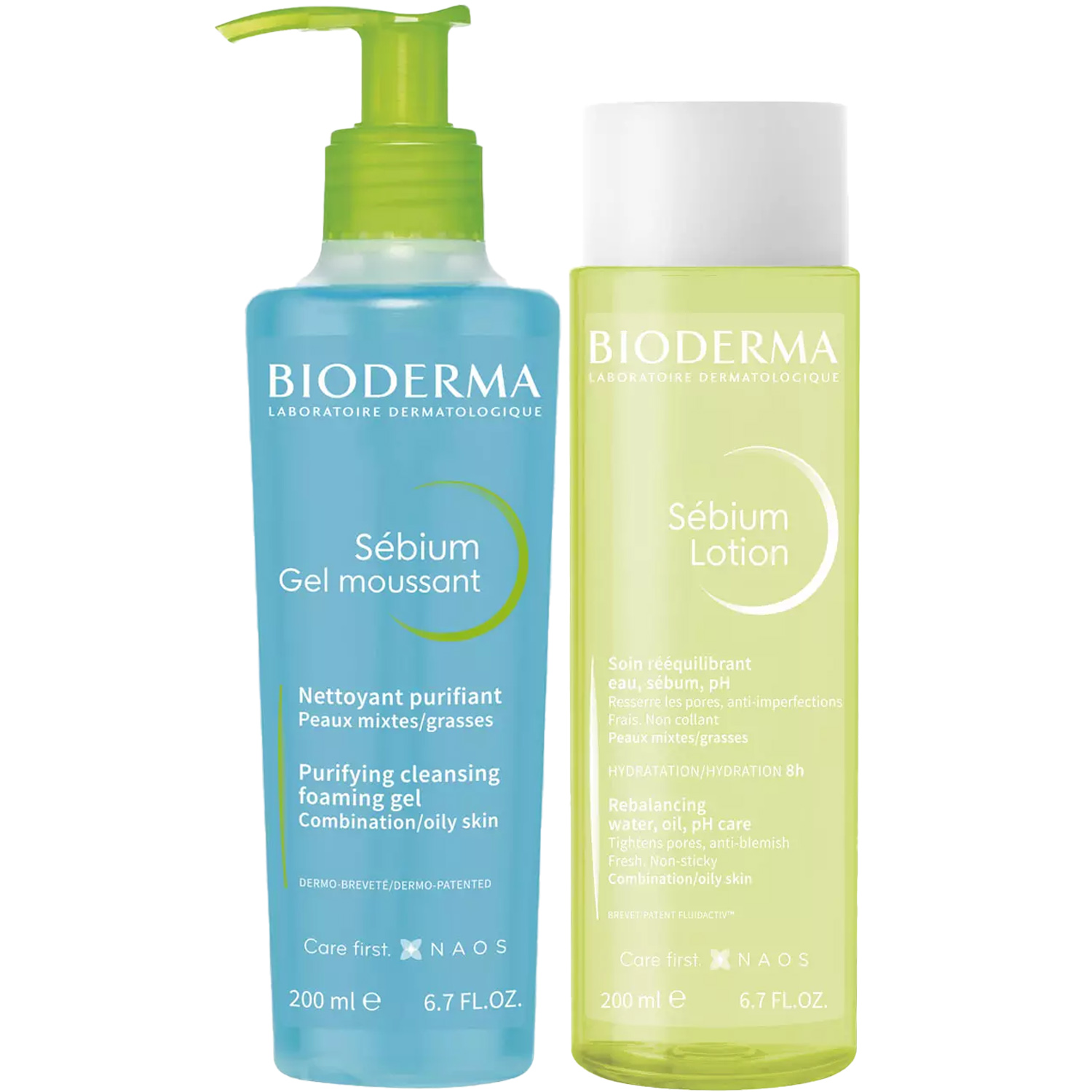 Биодерма Программа Sebium очищение: гель 200 мл + лосьон 200 мл (Bioderma, Sebium) фото 2