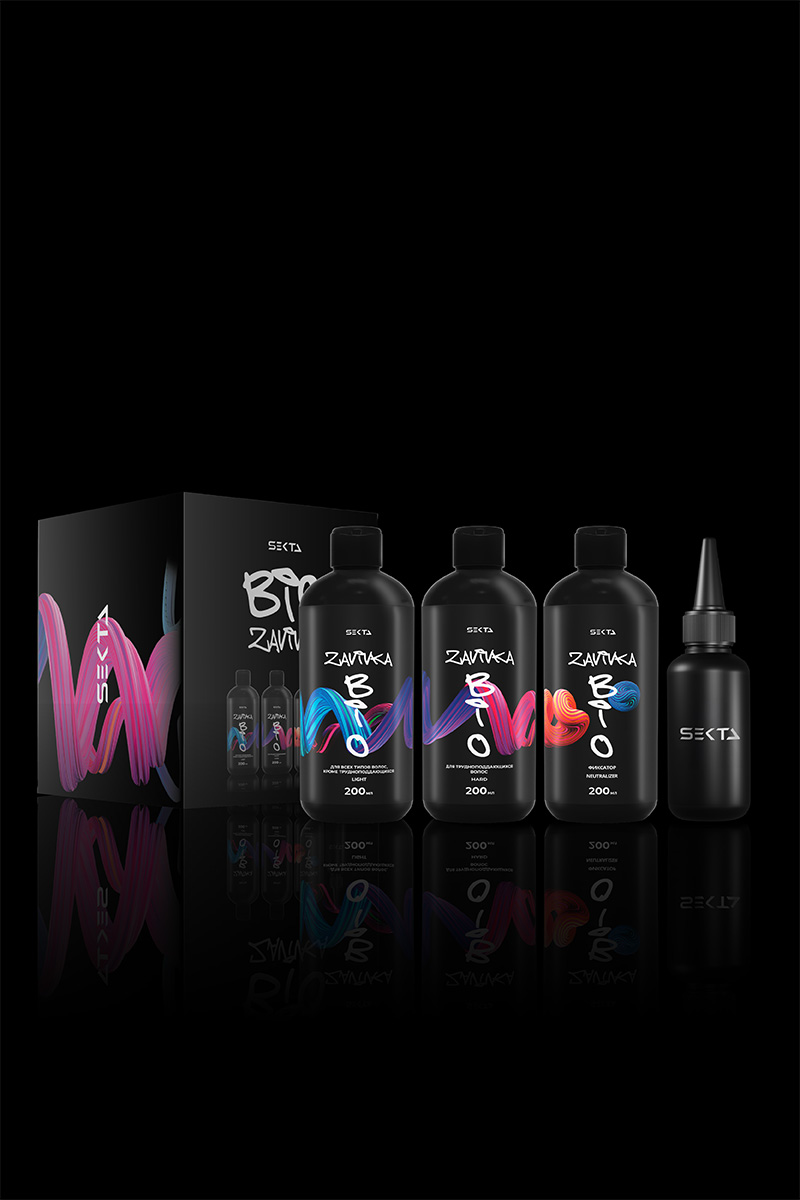 Секта Набор для био-завивки волос: Light 200 мл + Hard 200 мл + Neutralizer 200 мл + флакон для нанесения 100 мл (Sekta, Procedure) фото 4